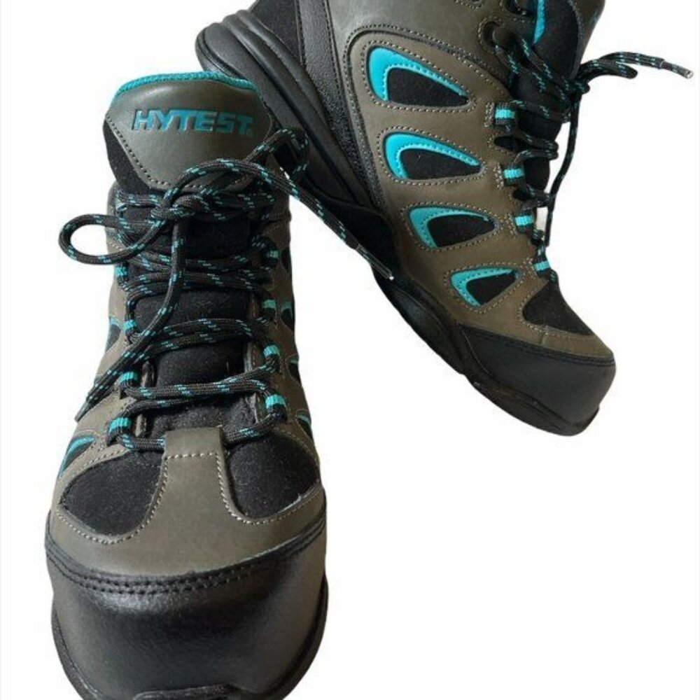 NWOB Hytest Leather Hiker/Trail Wide Width Safety Shoes Boots K17382 Women Sz 7